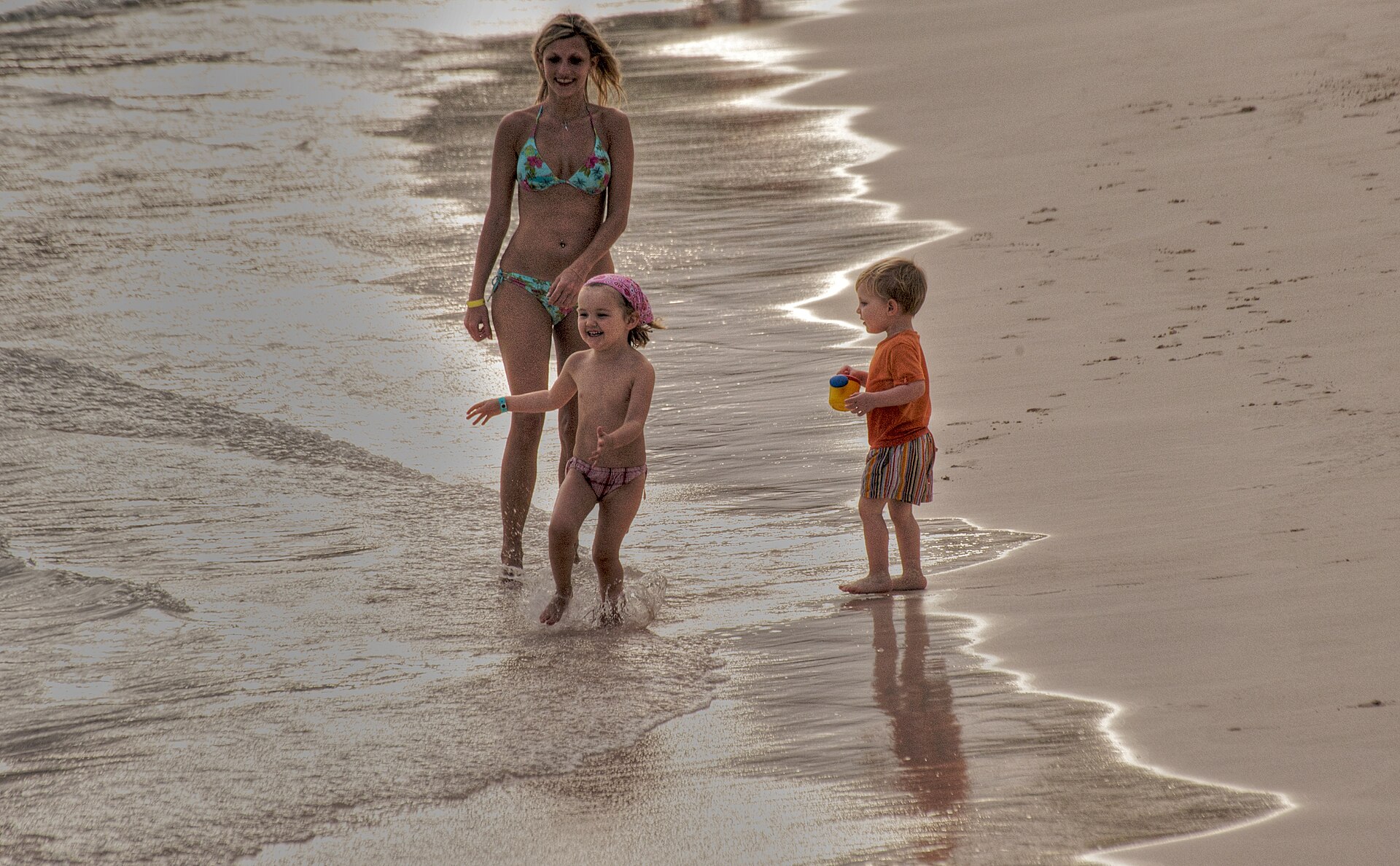 Family on the beach in Punta Cana